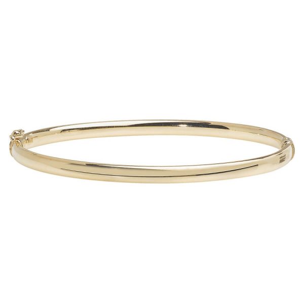 Plain Ladies Hinged Bangle in 9ct Yellow Gold