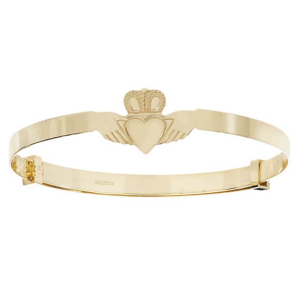 Babies 9ct Yellow Gold Expandable Claddagh Bangle