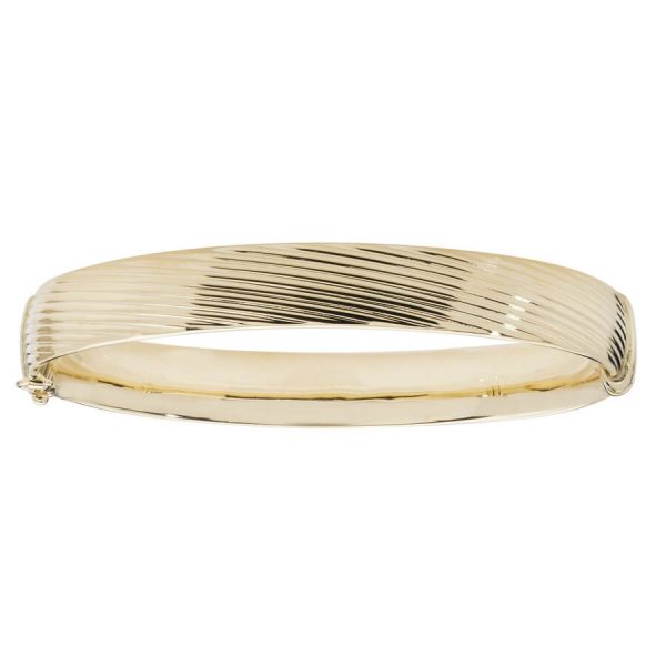 Ladies Hinged 9ct Yellow Gold Bangle