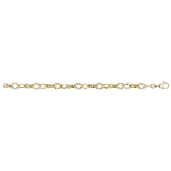 Ladies Fancy Link 7.5inch Bracelet in Yellow Gold