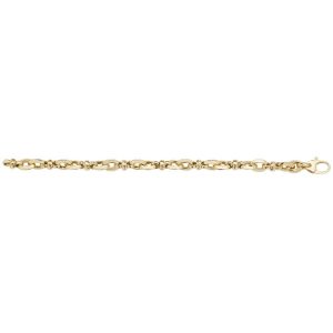Ladies Fancy Link 7.5inch Bracelet in Yellow Gold
