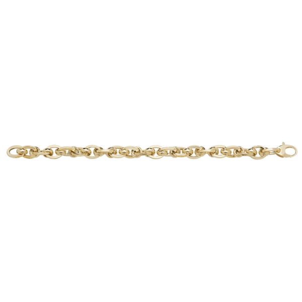 Ladies Fancy Link 7.5inch Bracelet in Yellow Gold