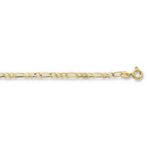 9ct Yellow Gold Figaro Ankle Chain Lengths 7 to 24 inches