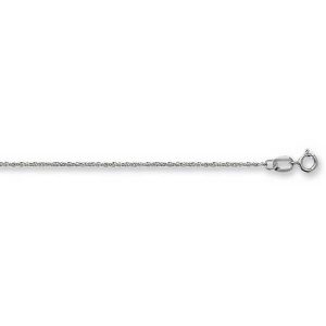 9ct White Gold Diamond Cut Fine Chain Lengths 16 to 20 inches