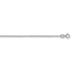 9ct White Gold Diamond Cut Fine Chain Lengths 16 to 20 inches