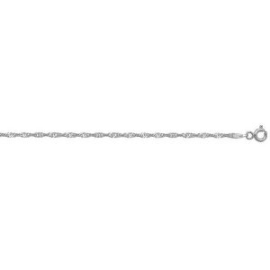 9ct White Gold Singapore Ankle Chain Lengths 16 to 24 inches