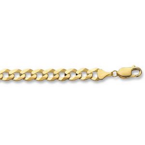9ct Yellow Gold Flat Bevelled Curb Chain Lengths 7 to 24 inches