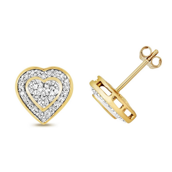 9ct gold heart shop earrings