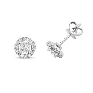 Diamond Illusion Set Stud Earrings in 9ct White Gold (0.29ct)