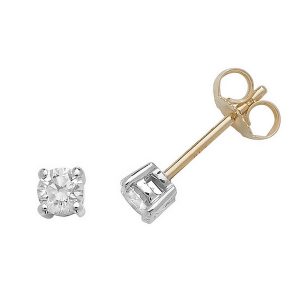 Solitaire Round Diamond Stud Earrings in 18ct Yellow Gold (0.40ct)