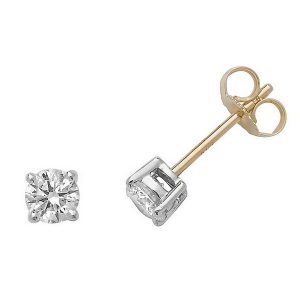 Solitaire Round Diamond Stud Earrings in 18ct Yellow Gold (0.65ct)
