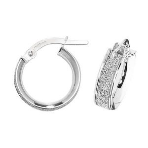 9ct White Gold 10mm to 50mm Earrings (10,15,20,25,30,50)