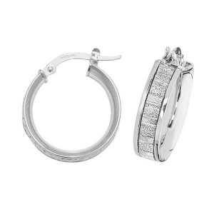 9ct White Gold 10mm to 50mm Earrings (15,20,25,30,40,50)