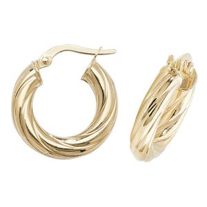 Yellow 9ct Gold Hoop Earrings (10,15,20,25,30mm)