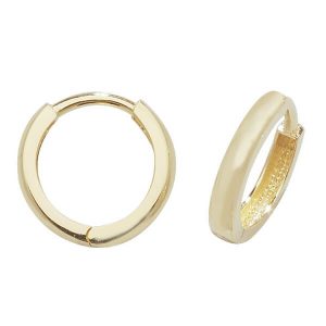 Small Plain Hinged Hooped Earrings in 9ct Yellow Gold