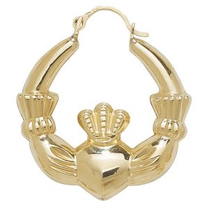 9ct Yellow Gold Claddagh Earrings