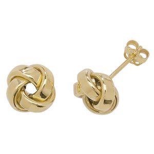 Knot Style Stud Earrings in 9ct Yellow Gold