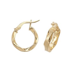Yellow 9ct Gold Hoop Earrings (10,15,20,25,30,40,50mm)