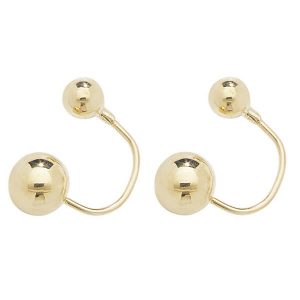 Double Sided Stud Earrings in Plain 9ct Yellow Gold