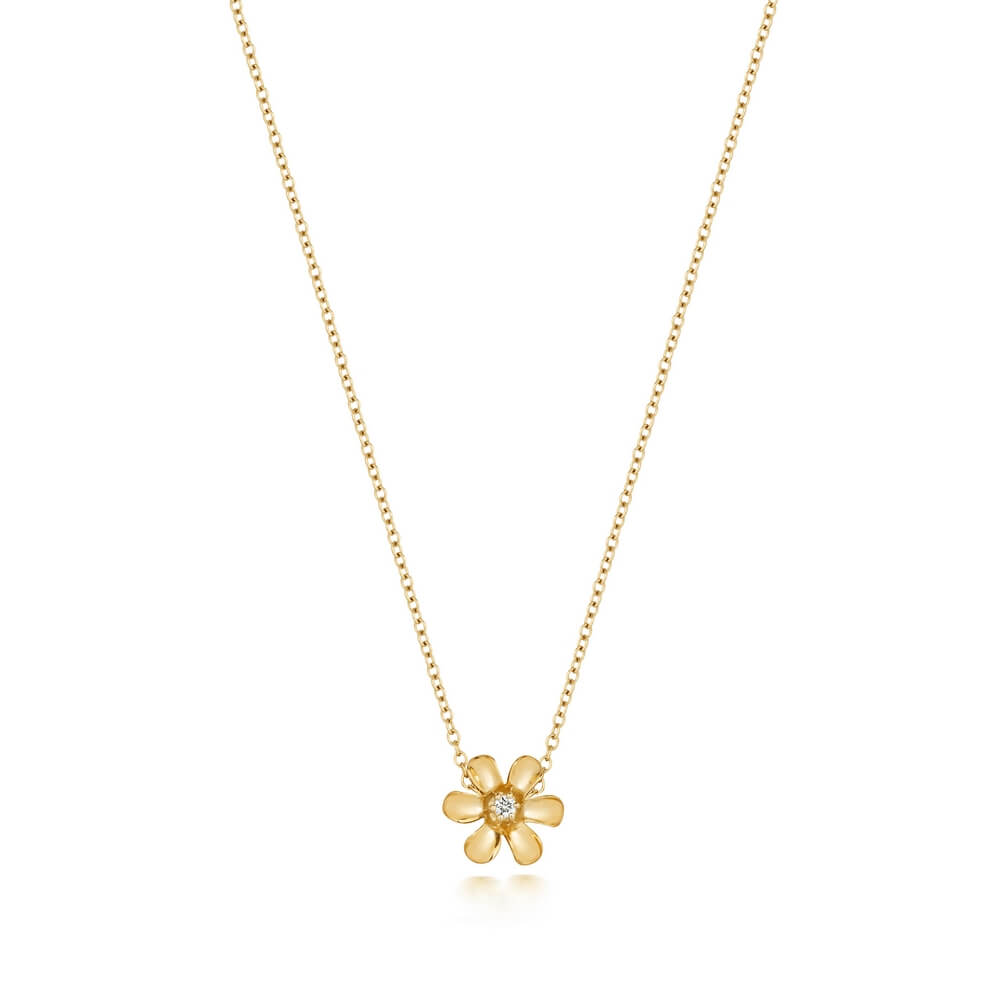 Macy's Diamond Daisy Pendant Necklace (1-1/4 ct. t.w.) in 14k White Gold -  Macy's
