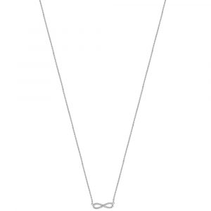 Diamond Infinity Necklace in 18ct White Gold (0.09ct)