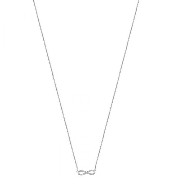 Diamond Infinity Necklace in 18ct White Gold (0.09ct)