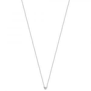 Diamond Halo Style Necklace in 18ct White Gold (0.05ct)