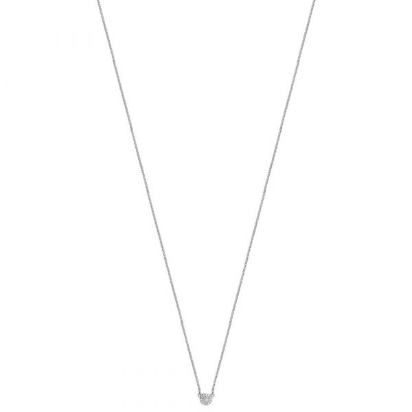 Diamond Halo Style Necklace in 18ct White Gold (0.05ct)