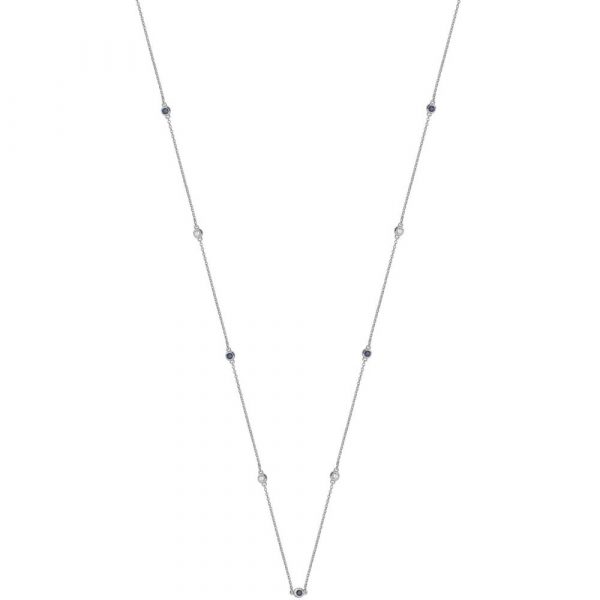 Diamond and Sapphire Necklace in 18ct White Gold