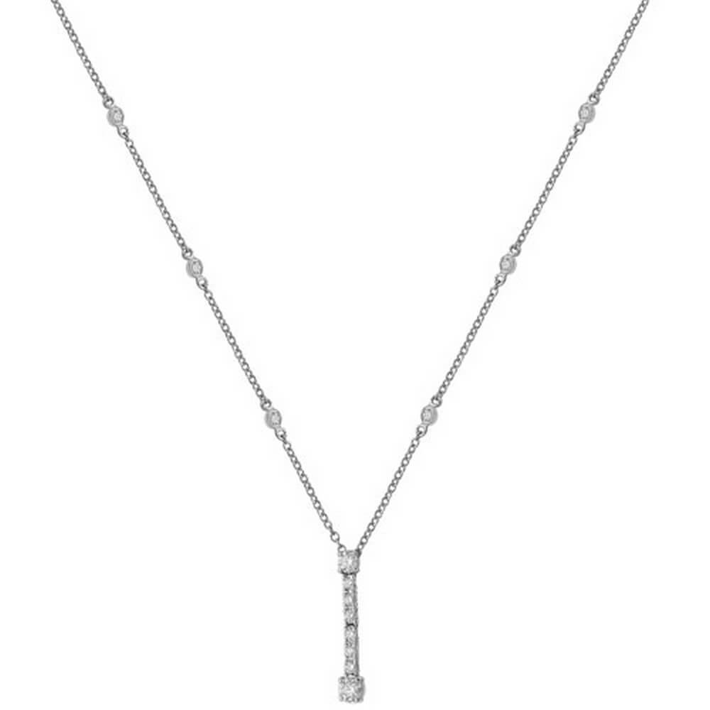 Diamond Bezel and Prong Set Necklace in 18ct White Gold (0.68ct ...