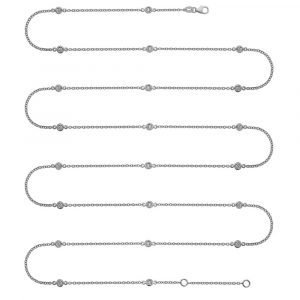 Long Bezel-Set Stationed Diamond Necklace in 18ct White Gold (0.67ct)