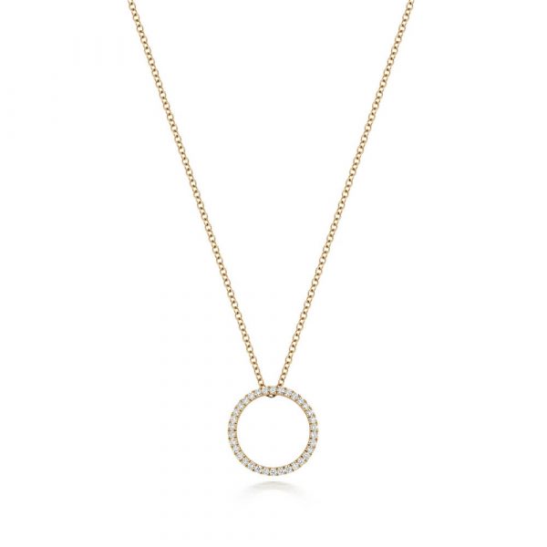 Diamond Circle Design Diamond Necklace in 18ct Yellow Gold (0.27ct)