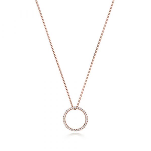 Diamond Circle Design Diamond Necklace in 18ct Red Gold (0.27ct)
