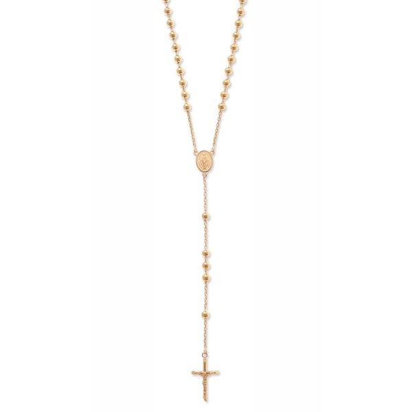 9ct Yellow Gold 24 plus 5.5 inch Rosary Necklace