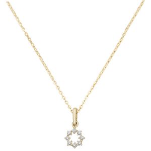 Star Cubic Zirconia 16 plus 2 inch Pendant Necklace in 9ct Yellow Gold