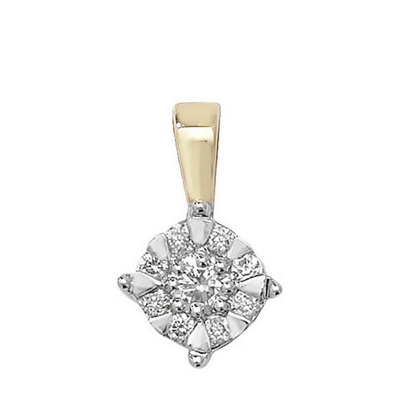 Brilliant Diamond Pendant in 9ct Yellow Gold (0.18ct) | Hockley Jewellers