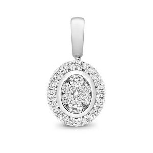 Pear Shaped Diamond Cluster Pendant in 9ct White Gold (0.25ct)