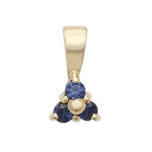 Sapphire 3 Stone Pendant in 9ct Yellow Gold