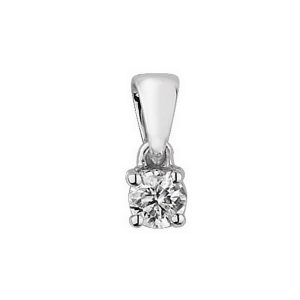 Claw Set Solitaire Diamond Pendant in 9ct White Gold (0.15ct)