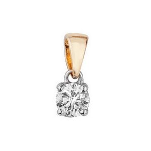 Claw Set Solitaire Diamond Pendant in 9ct Yellow Gold (0.25ct)