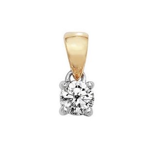 Claw Set Solitaire Diamond Pendant in 18ct Yellow Gold (0.20ct)