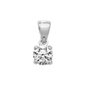 Claw Set Solitaire Diamond Pendant in 18ct White Gold (0.40ct)