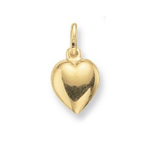 Medium Plain Heart Pendant in Yellow Gold