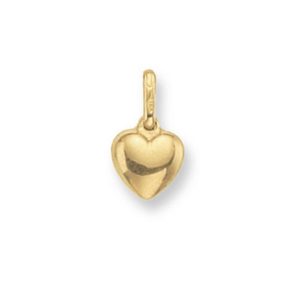 Small Plain Heart Pendant in Yellow Gold
