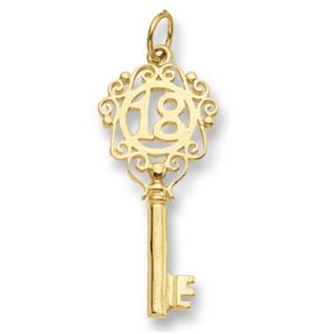 Old Fashioned 18 Key of the Door Gold Pendant