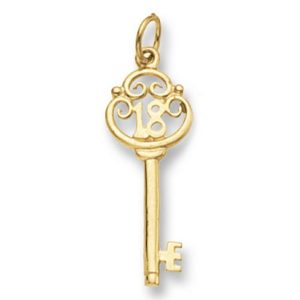 Scroll Design 18 Key of the Door Gold Pendant