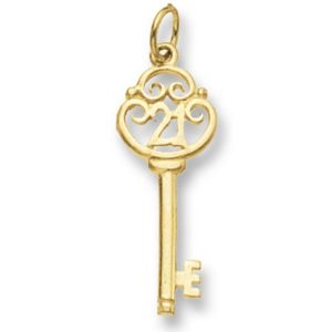 Scroll Design 21 Key of the Door Gold Pendant
