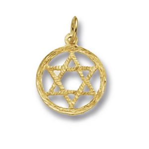 Small Star of David in a Circle made in 9ct Yellow Gold