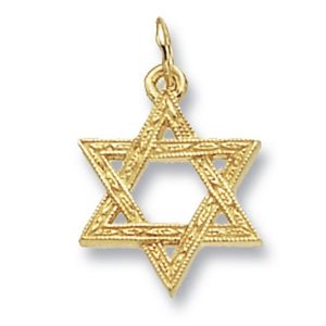 Decorated Star of David Yellow Gold Pendant