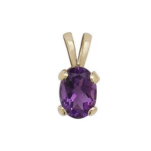 Claw Set Amethyst Pendant in 9ct Yellow Gold
